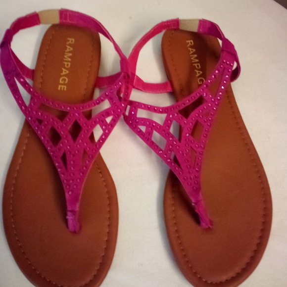 Faux Suede Thong Sandal With Sparkles - Picture 1 of 7